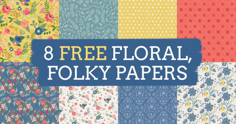 8 FREE Floral, Folky Papers