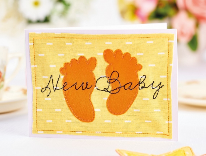 Stitched New Baby Card
