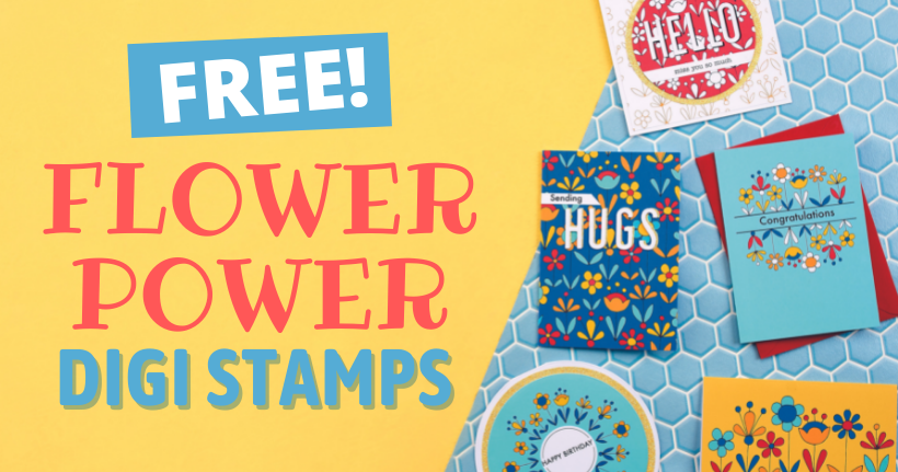 FREE Flower Power Digi Stamps