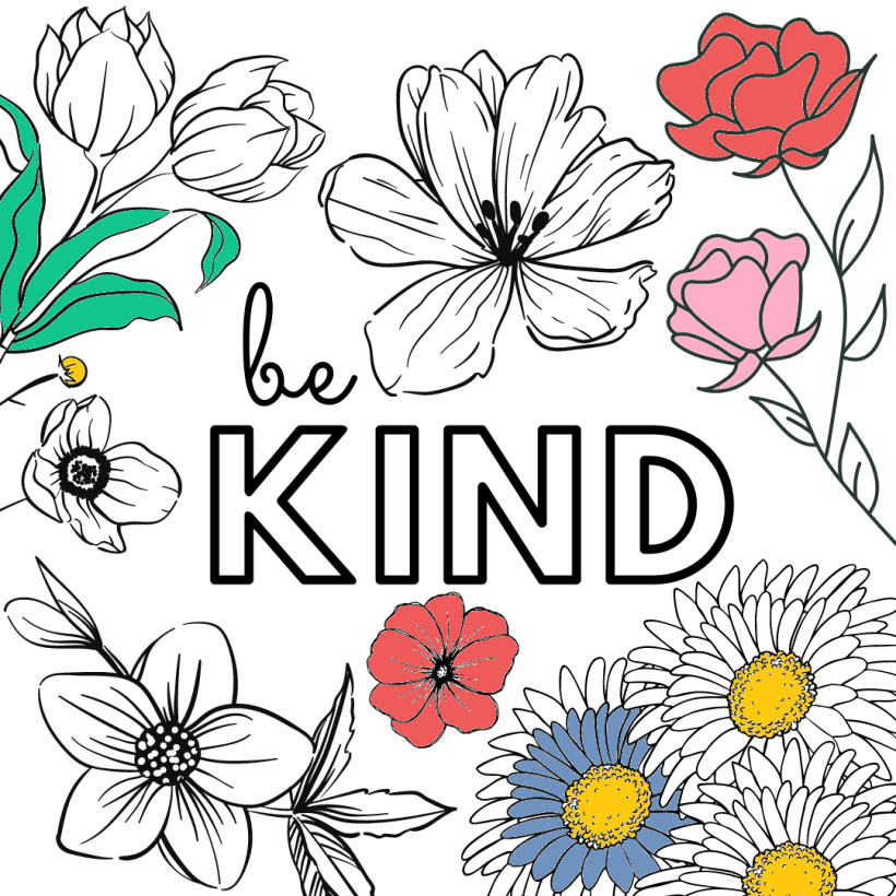 Be Kind Colouring Printable