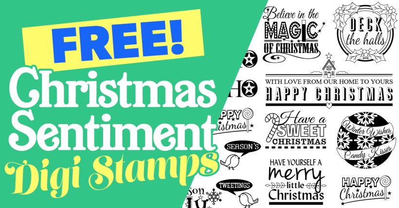 FREE Christmas Sentiment Digi Stamps