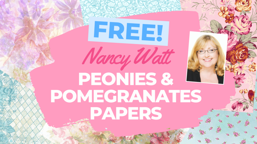 Nancy Watt Peonies and Pomegranates Papers