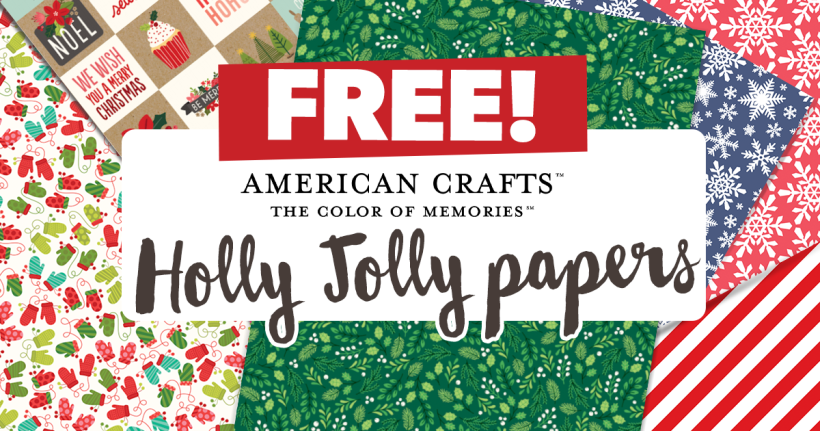 FREE American Crafts Holly Jolly Papers