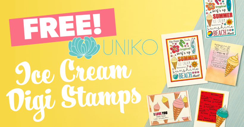 FREE Uniko Ice Cream Digi Stamps