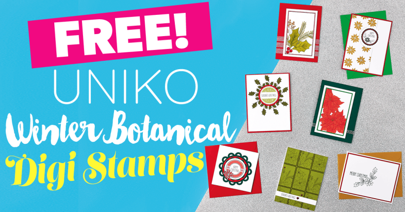 FREE Uniko Winter Botanical Digi Stamps