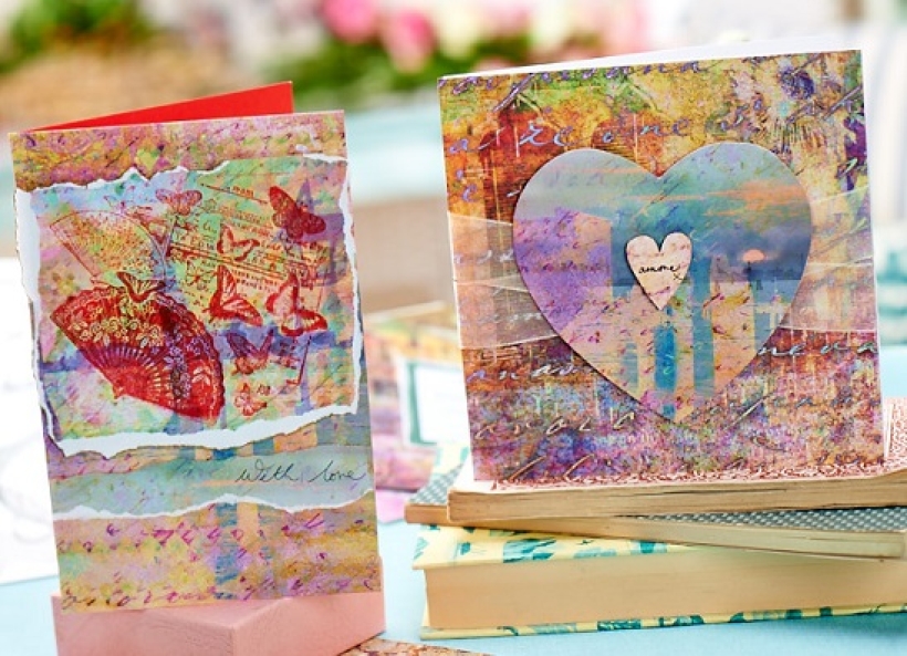 Make romantic cards with free craft gifts