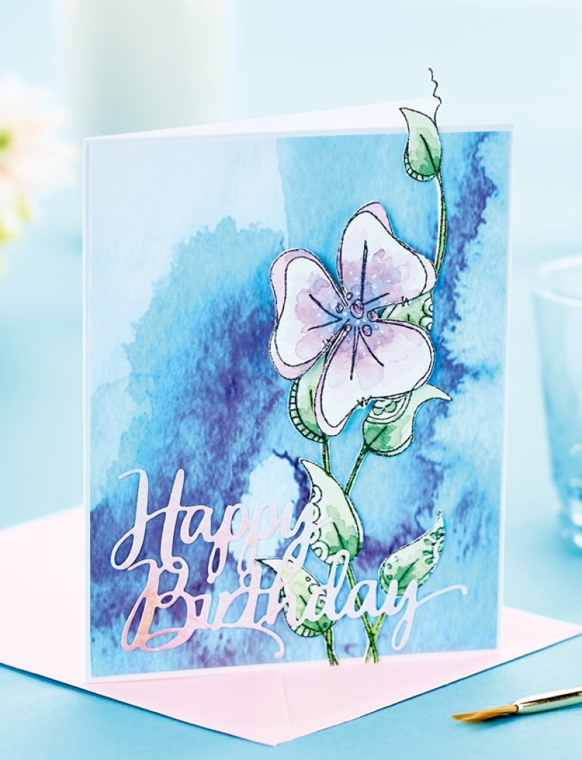 Watercolour Stamped Card