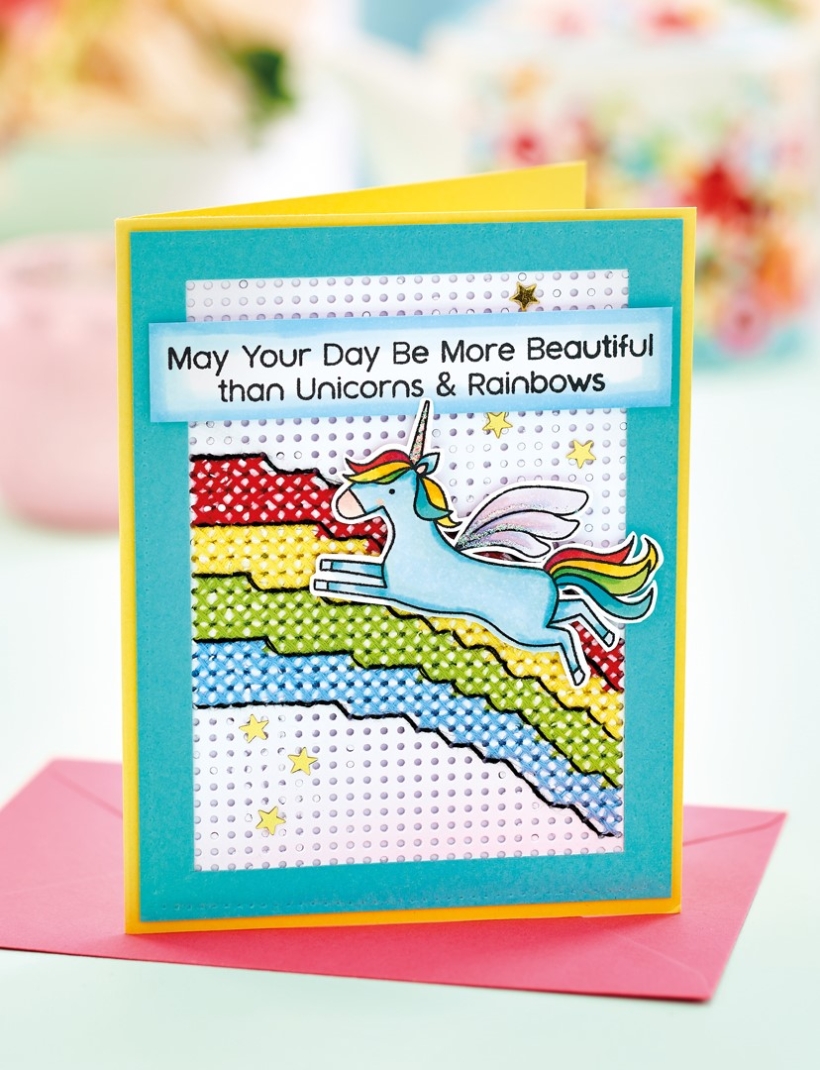Cross-Stitch Unicorn Card