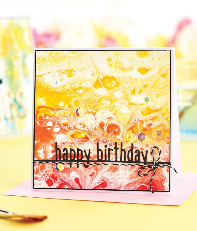 Acrylic Paint Pouring Card