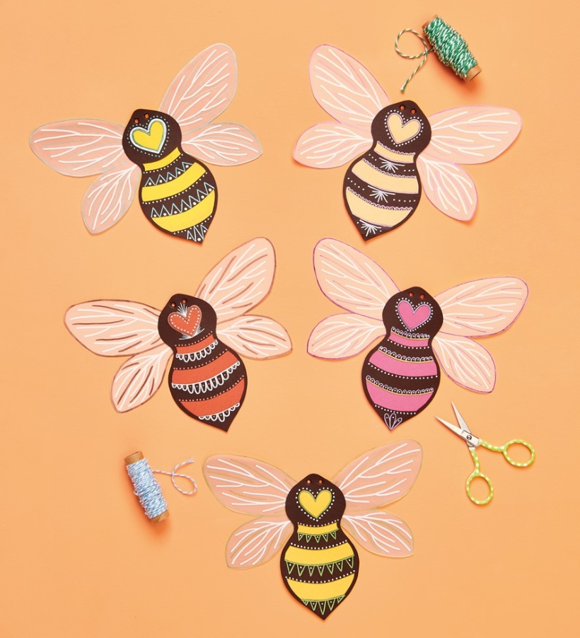 Paper Bee Bunting