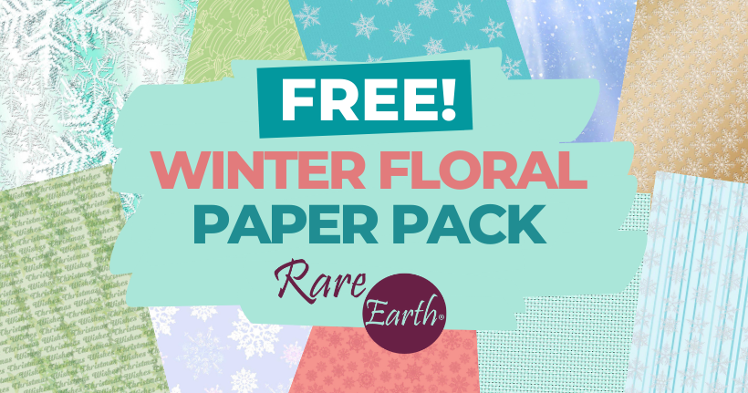 FREE Rare Earth Winter Florals Papers
