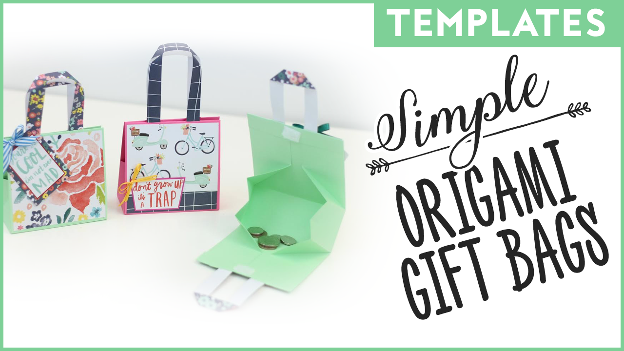 Simple Origami Gift Bags: Template paper craft download